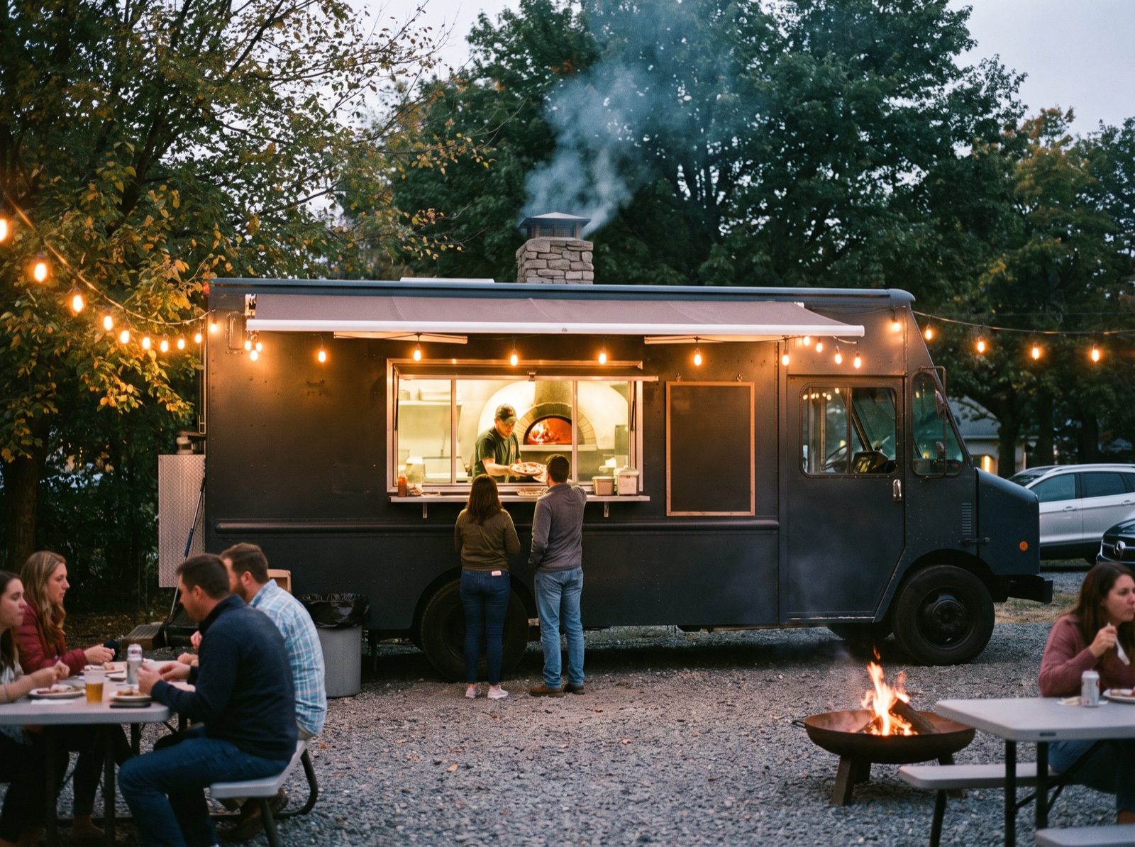 The Dominic's Cucina food truck with its wood-fired oven